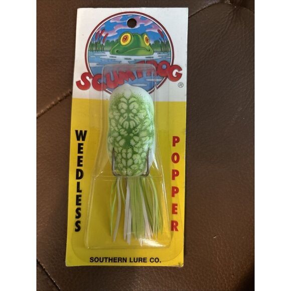 Vintage Scum Frog Weedless Super Soft Natural Green/Yellow Lure SFP-213 New - Picture 1 of 3
